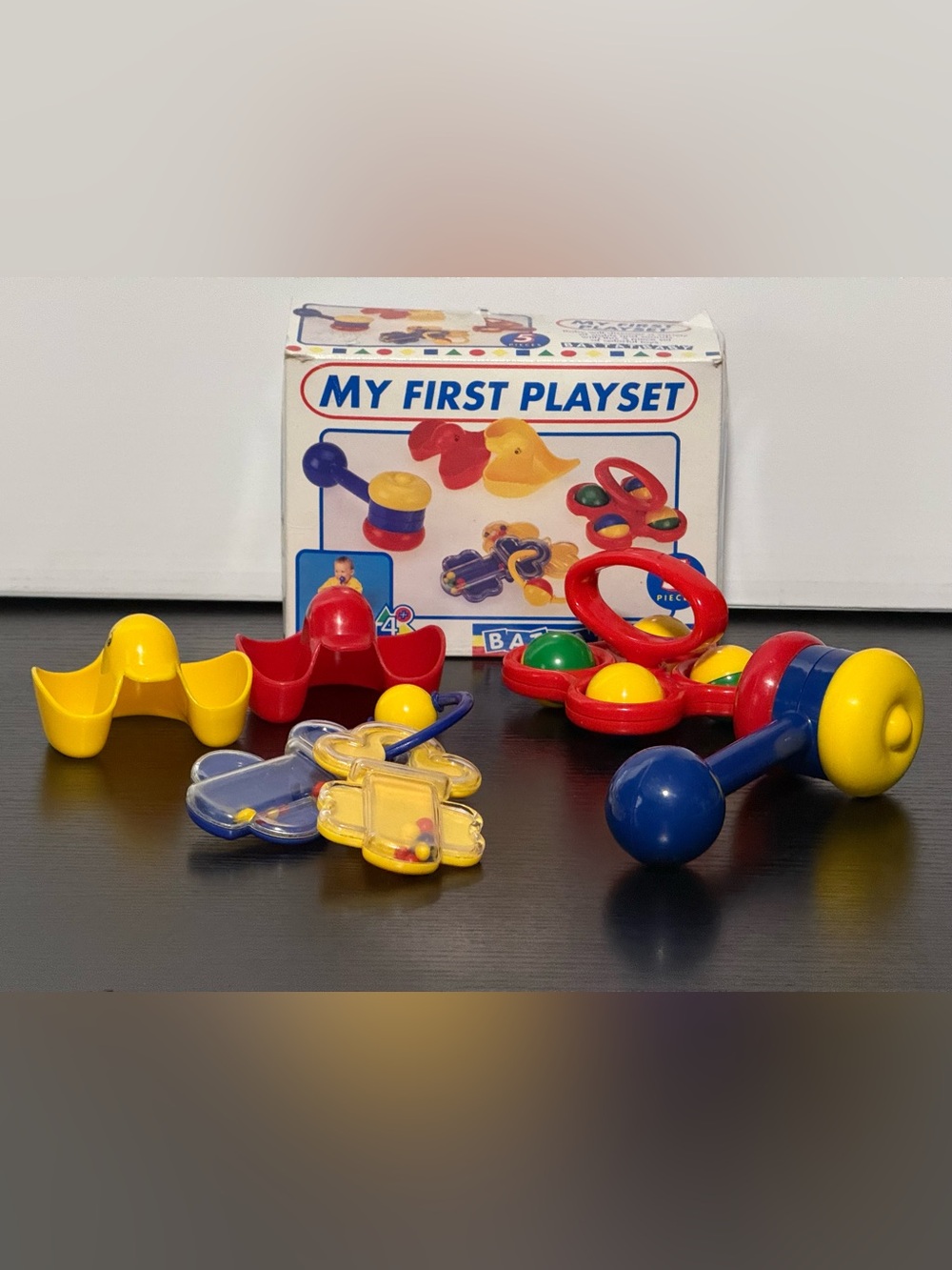Vintage 1994 Battat Baby “My First Playset” (5) Piece Rattle Toy Set (EUC)